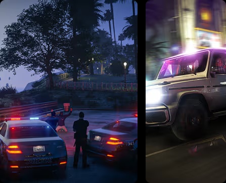 FiveM police roleplay and night vehicle scenes